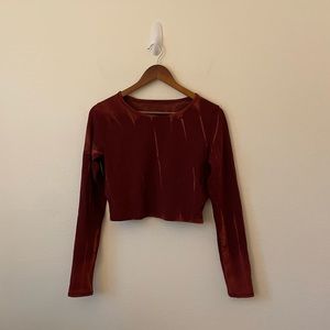 Lululemon Ombre Long Sleeve Cropped Athletic Pullover Crewneck Casual Top Size 8